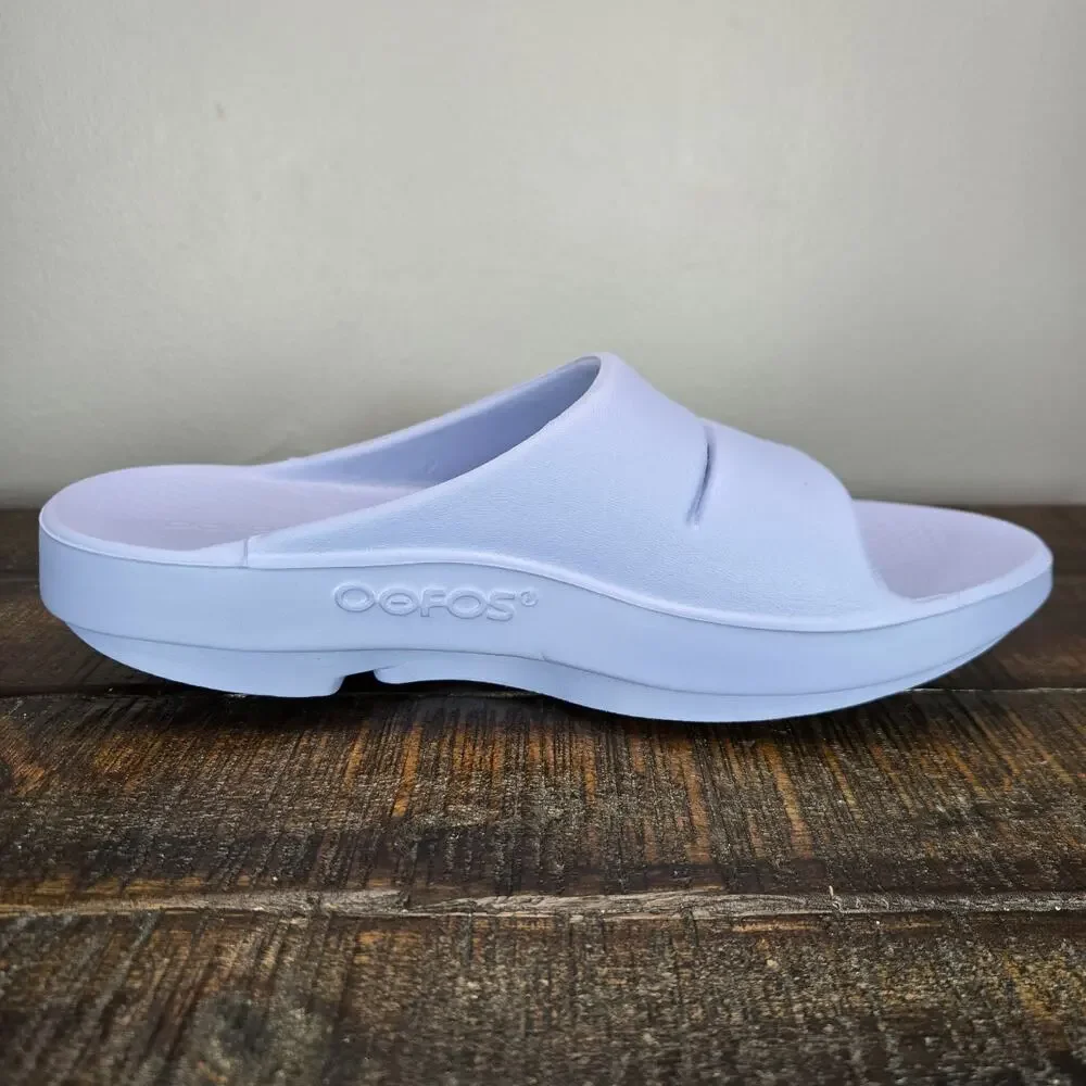 Oofos OOahh Womens Size 8 Recovery Slip-On Comfort Beach Sandals Slides Blue - Picture 8 of 11